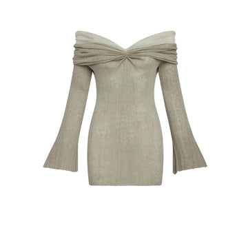 Spring And Summer New French Gentle Word Knitted Dress Temperament Sexy Waist Thin Bag Hip Skirt